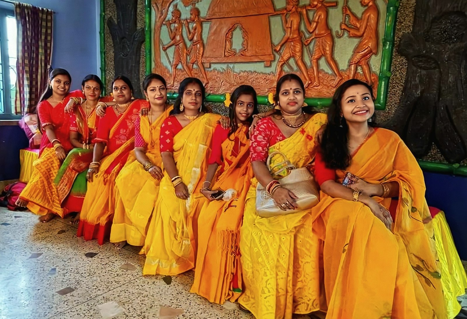 Indian women in a ceremony wearing sari